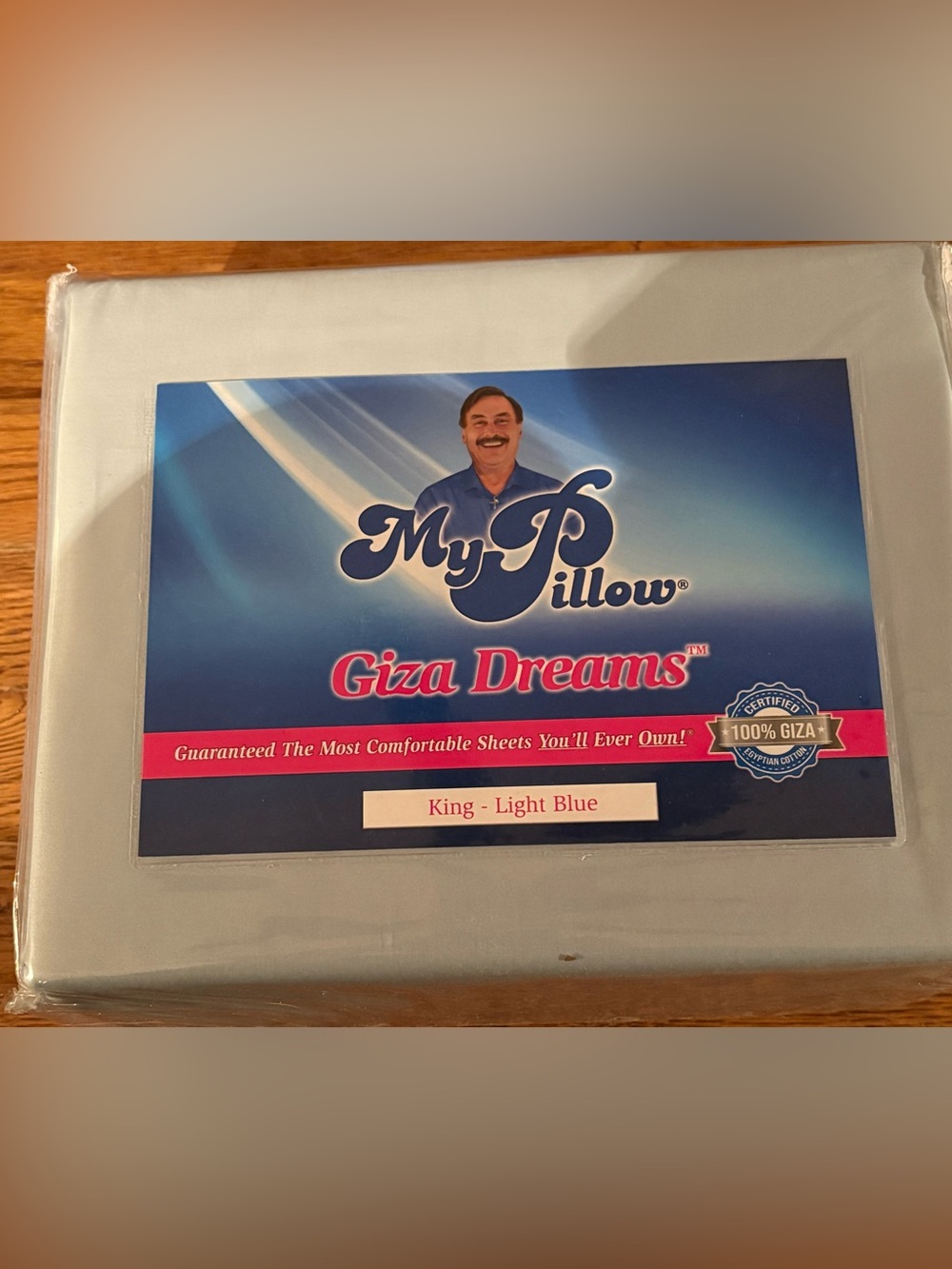 King Light Blue My Pillow “Giza Dreams” Sheet Set New In Package